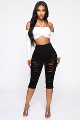 Live In My Denim Shorts - Black Ins Street